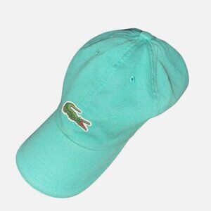 Lacoste Green Cotton Twill Baseball Cap, Crocodile Logo, One Size Adjustable